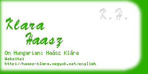 klara haasz business card
